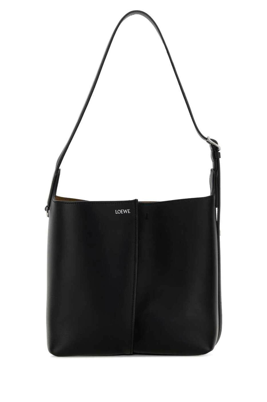 Loewe Bilbao Calf Leather Bucket Shoulder Bag Black